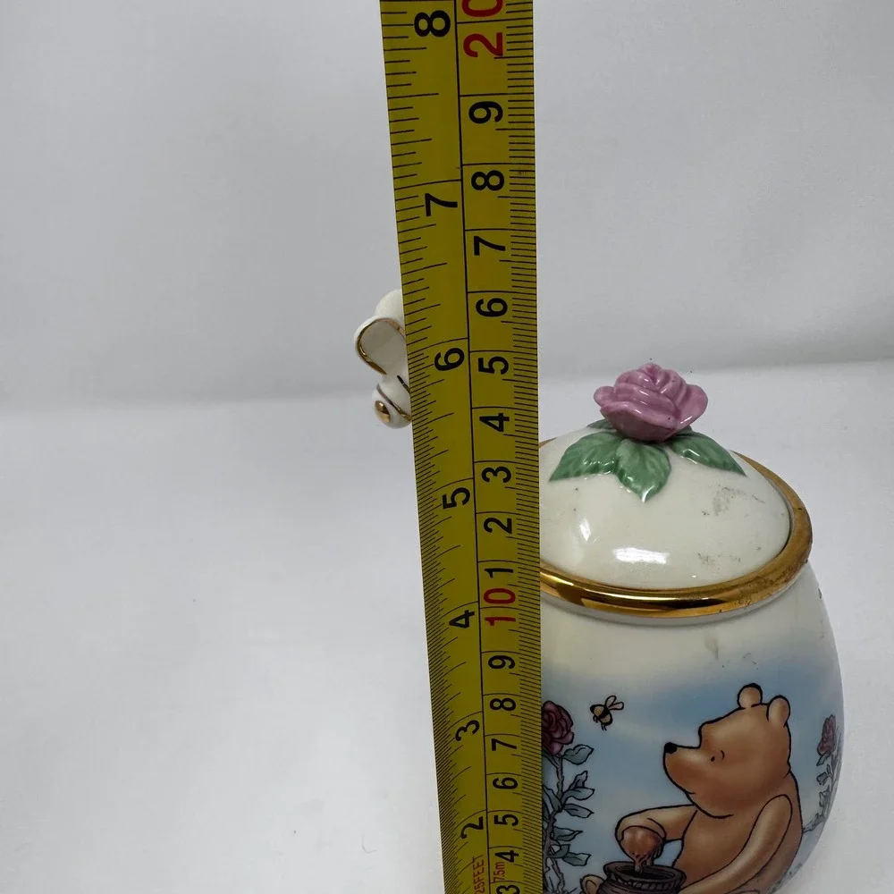 Lenox Disney Classic Pooh Honey Pot Fine Ivory China with Bee Dipper Gold Trim - Picture 3 of 13